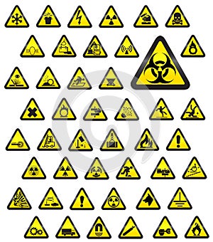 Glassy warning signs - vector