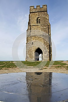 Glastonbury tor church ruins somerset