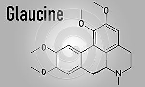 Glaucine alkaloid molecule. Skeletal formula. Chemical structure
