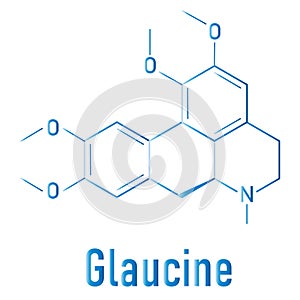 Glaucine alkaloid molecule. Skeletal formula. Chemical structure