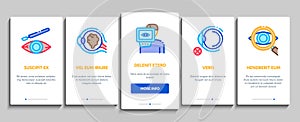 Glaucoma Ophthalmology Onboarding Elements Icons Set Vector