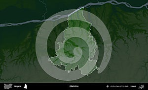 Glavinitsa highlighted, Bulgaria. Physical