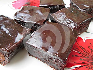 A Glazed Batch Of Chocolate Brownies.
