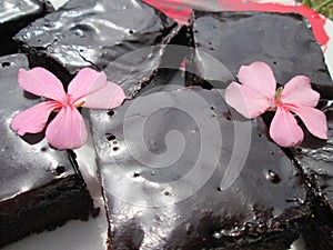 A Glazed Batch Of Chocolate Brownies.