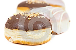 Glazed and chocolate donuts