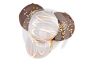 Glazed and chocolate donuts