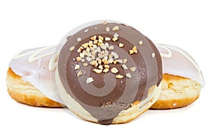 Glazed and chocolate donuts