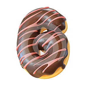 Glazed donut font 3d rendering letter G