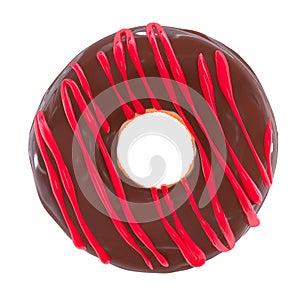 Glazed donut with sprinkles on a white background front view