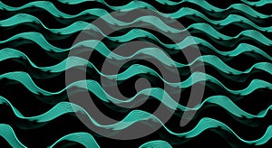 Glazed green background with gyroid graphical texture pattern.