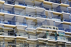 Glazed loggias of a modern building photo
