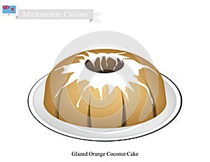 Glazed Orange Coconut Cake, Micronesian Famous Dessert photo