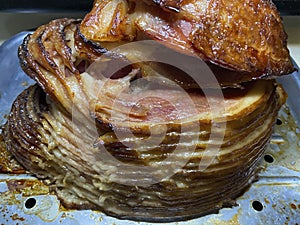 Glazed Spiral Sliced Ham Fresh From the Oven