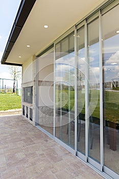 Glazed terrace in the countryside