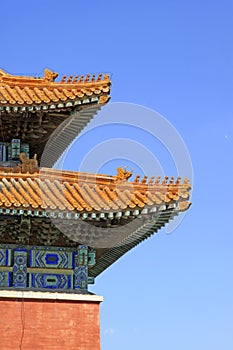 Glazed tile roof in the Eastern Royal Tombs of the Qing Dynasty, china