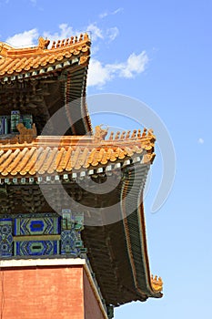 Glazed tile roof in the Eastern Royal Tombs of the Qing Dynasty, china