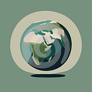 Glbe cartoon planet Earth, environment conservation concept. vector illustration