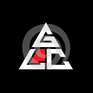 GLC triangle letter logo design with triangle shape. GLC triangle logo design monogram. GLC triangle vector logo template with red
