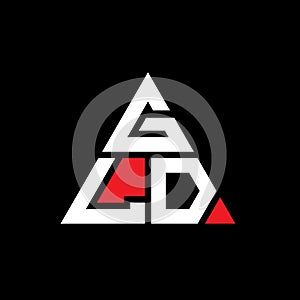 GLD triangle letter logo design with triangle shape. GLD triangle logo design monogram. GLD triangle vector logo template with red