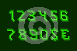 Gleam numbers and currency signs with green neon glow