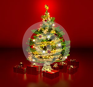 Gleaming christmas tree