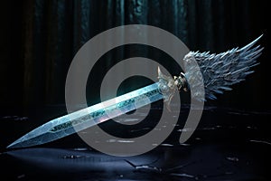 Gleaming Death angel sword. Generate Ai