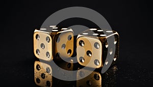 Gleaming Dice Duo on Black