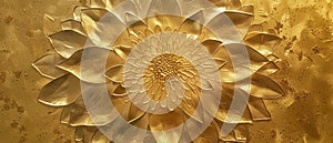 Gleaming Gold Abstract Flowers in Sacred Auric Geometry photo