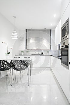 Gleaming kitchen interior