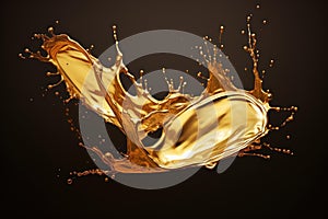Gleaming Splash golden oily. Generate Ai