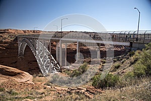 Glen Canyon Dam bridge from the Carl Hayden Visitor Centre