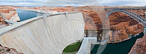 Glen Canyon Dam and bridge panorama