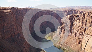 Glen Canyon Dam at the Colorado River Lake Powell section in Arizona, USA.