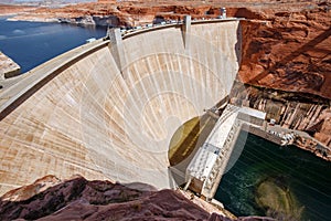 Glen canyon dam in Lake Powell, Page, Arizona