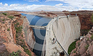 Glen Canyon Dam near Page, Arizona, USA.