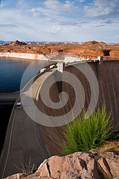 Glen Canyon Dam at sunset