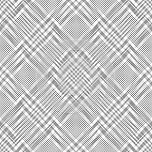 Glen check pattern in grey and white. Tweed hounds tooth tartan plaid for blanket, throw, skirt, shirt.