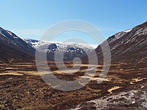 Glen Geusachan, Cairngorms mountain, Scotland in spring