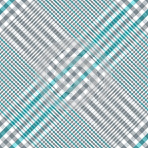 Glen plaid pattern in grey, green, white. Seamless hounds tooth vector tweed tartan plaid background texture for skirt, blanket.