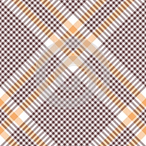 Glen plaid pattern. Seamless hounds tooth check plaid texture in brown, orange, and white.