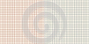 Glen plaid pattern for spring autumn in grey, beige, pink. Seamless textured hounds tooth tweed tartan check plaid for jacket.