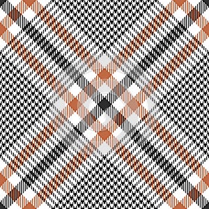 Glen plaid pattern vector in brown, orange, and white.