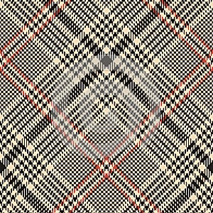 Glen plaid pattern vector in gold and black. Seamless houndstooth check plaid.