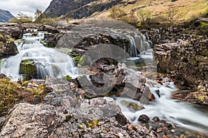 Glencoe river with smooth water flow