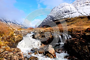 Glencoe valley waterfall, Scotland