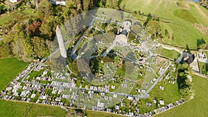 Glendalogh from above - flight over the famous landmark in the Irish Wicklow mountains