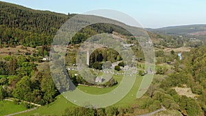 Glendalogh from above - flight over the famous landmark in the Irish Wicklow mountains