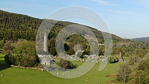 Glendalogh from above - flight over the famous landmark in the Irish Wicklow mountains