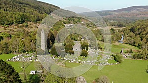 Glendalogh from above - flight over the famous landmark in the Irish Wicklow mountains