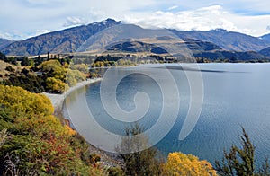 Glendhu Bay in Autumn, Otago New Zealand